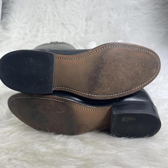 Vintage Laredo Made in USA Leather Cowboy Western Black Riding Mens Boots 9M main image 7